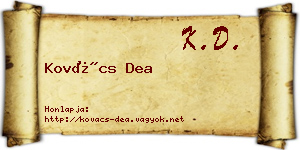 Kovács Dea névjegykártya